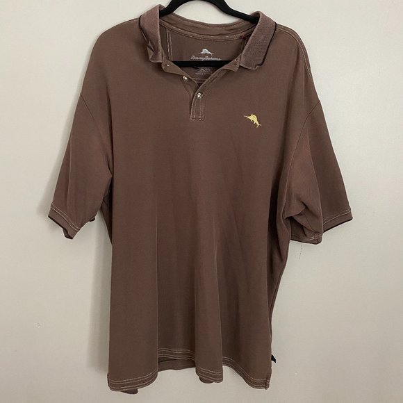 Men's Big and Tall XXL Brown Tommy Bahama Polo - Picture 1 of 4